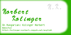 norbert kolinger business card